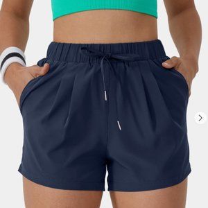 HALARA High Waisted Elastic Waist 3" Ruched Side Pocket Casual Shorts Sz XL